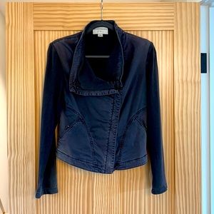 Marrakech (Anthropologie) black cotton moto jacket size S